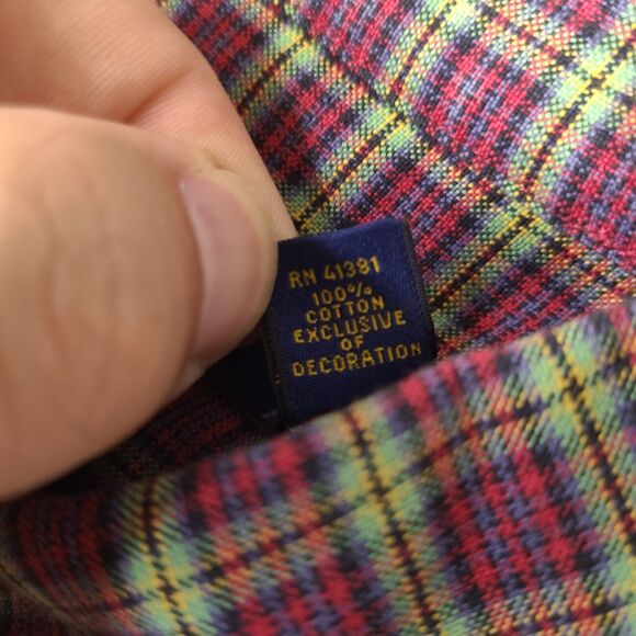 Ralph Lauren Shirt Mens Large Red Multicolor Plaid Button Down Long Sleeve - Picture 6 of 16